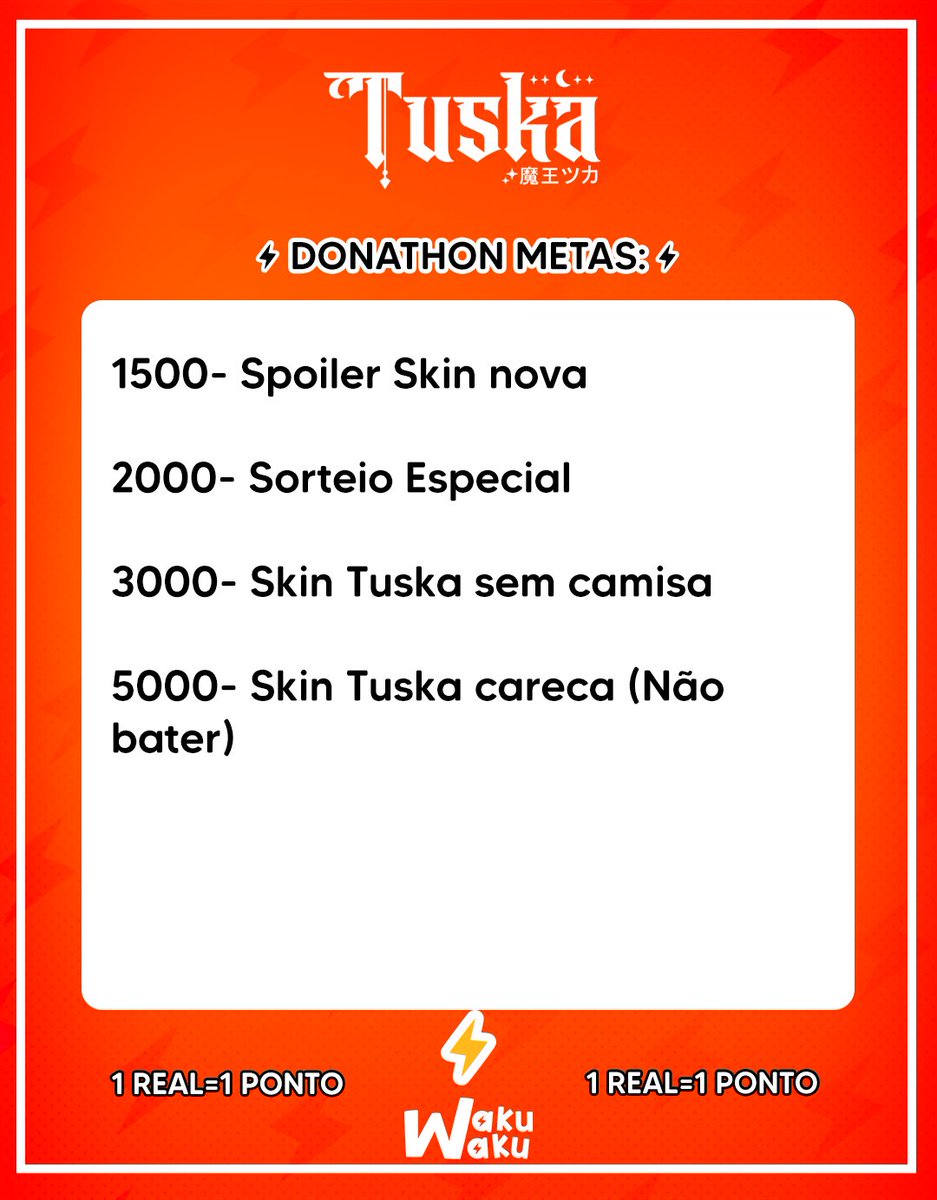 Bom dia bom dia ,por conta dos gastos infinitos por causa do debut + comemoração de um debut incrivel, esse fim de semana farei um donathon!

2 Lives de 6 a 8 horas de duração, obrigado a todos por tudo! Vejo vocês sábado as 16h!!

#Tuska #wakuwaku