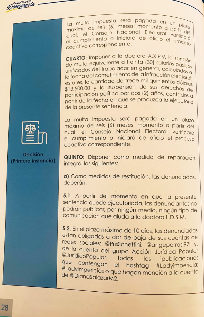 PrisSchettini's tweet photo. 🚨Cooperación Internacional da $$ para PERSEGUIR
@TCE_Ecuador USA FONDOS de: @PNUDEcuador,@UNIONEUROPEA,@MAECgob,@CooperacionESP para publicar la SENTENCIA ESPURIA x Violencia Política en nuestra contra,q NO ESTÁ EN FIRME y q fue x DENUNCIAR el #Pagio de la Fiscal #DianaSalazar https://t.co/utR1qSoVvs