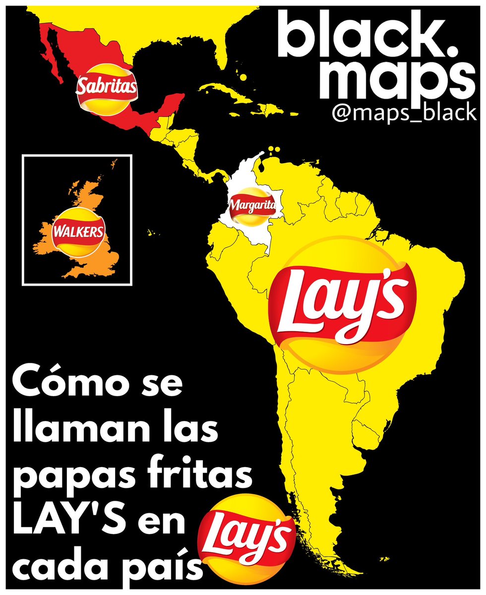 maps_black's tweet image. Cómo se llaman las papas fritas Lay's en cada país