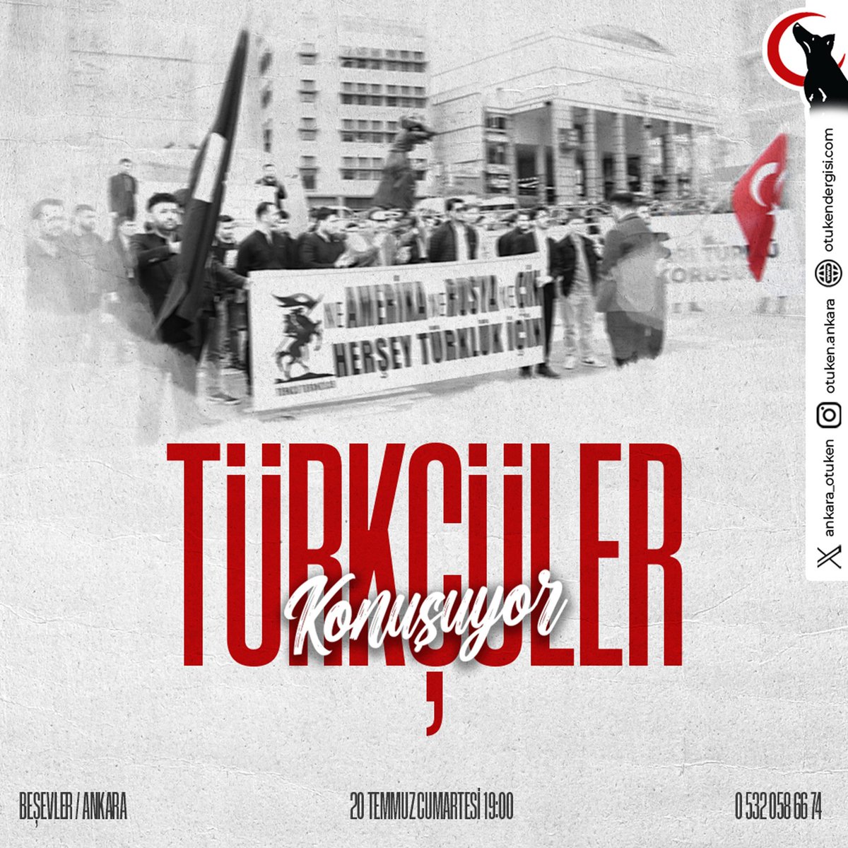 gencatsizlar06's tweet photo. 20 Temmuz Cumartesi , saat 19.00 da Beşevler de toplantımız olacaktır . Toplantımıza tüm soydaşlarımız davetlidir.
#Ankara #Otukendergisi
#Ankara_Otuken #Besevler
#GencAtsizlar_ #Türkçü
#TürkçülerKonusuyor https://t.co/VHH3OBlCgx