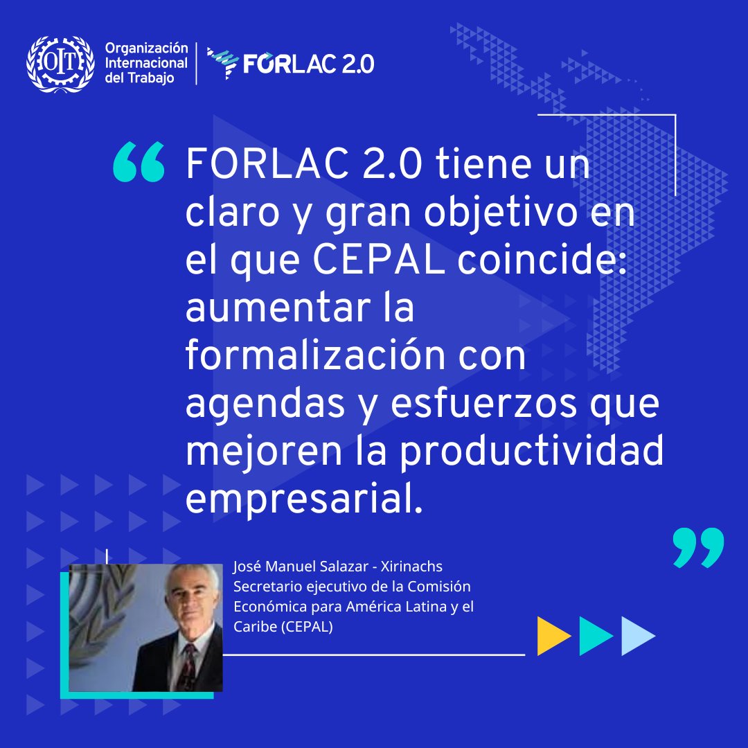 OITAmericas's tweet photo. Aliados y personalidades de América Latina y el Caribe participaron del lanzamiento de #FORLAC2. Durante sus intervenciones destacaron aspectos relevantes de la estrategia en la tarea de reducir la informalidad en la región 💪
@cepal_onu @FSagasti @ComisionEuropea https://t.co/BqUilaQypO