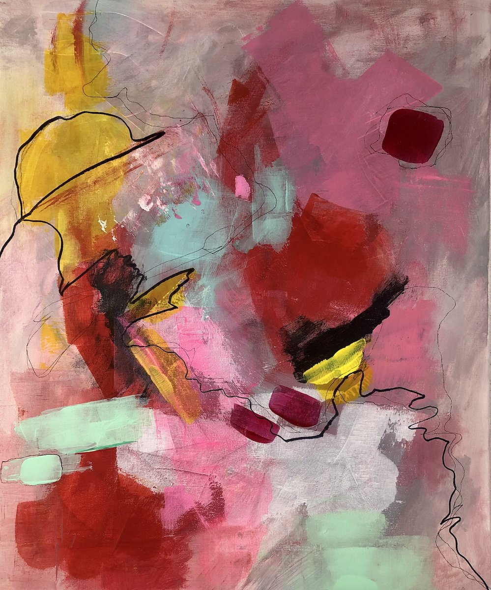 My vibrant introvert world on canvas.
Feel free to see and feel your own world, or nothing 🩷
#abstractart #abstractartist #womenartists