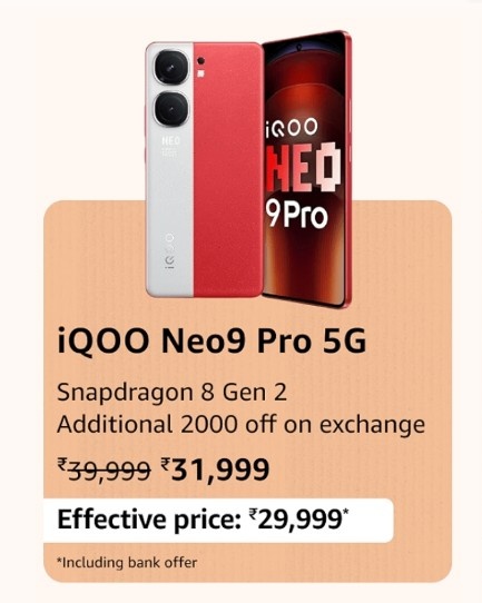 Crazy Deals of Amazon Prime Day 2024 🎉🎉

#IqooNeo9Pro and #RealmeGT6T

#PrimeDayDeals