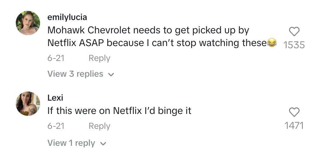 A recurring theme in my newsletter is this idea that brands should treat TikTok like TV (cc <a href="/adamfaze/">Adam Faze</a>). Like with every good TV show, there are fans of Mohawk Chevrolet.
