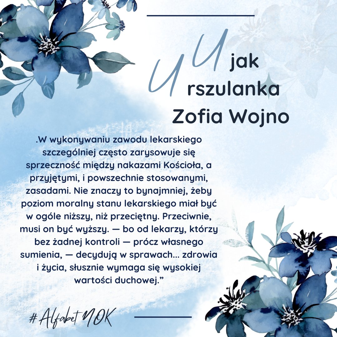 NOK__1919's tweet photo. "(...) od lekarzy, którzy bez żadnej kontroli — prócz własnego sumienia, — decydują w sprawach... zdrowia i życia, słusznie wymaga się wysokiej wartości duchowej.”
Zofia Wojno
#alfabetNOK https://t.co/ZymkJXgcPc