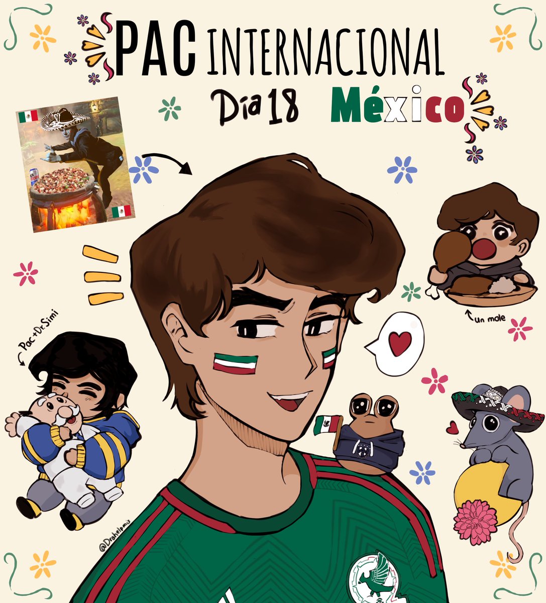 Drahelpmis's tweet photo. Dia 18: Pac Internacional
Dibujar el tema del día de hoy fue muy lindo. Muchas gracias a Pac y a toda la comunidad por ser siempre tan amables y acogedores con los ratinhos internacionales 🇲🇽
#Pacversario #pactwfanart #palho https://t.co/ddVn0kecDR