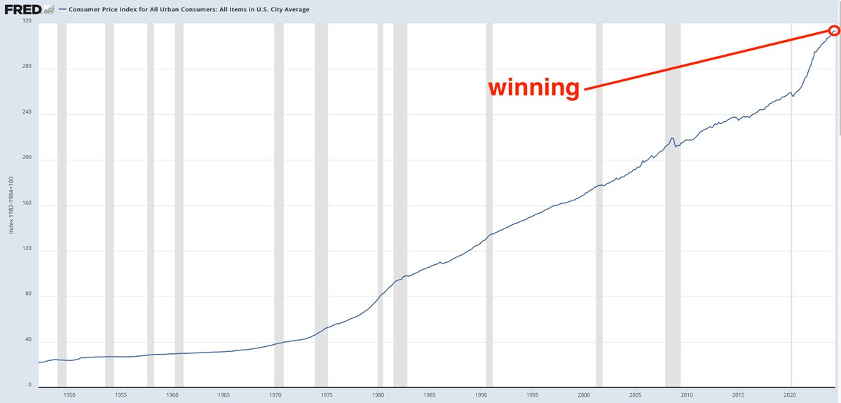 Gov't: "We are winning the fight against inflation."

Inflation: