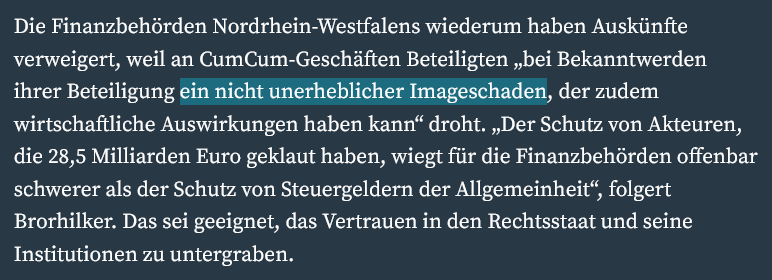 fragdenstaat's tweet photo. Warum die Finanzbehörden nicht offenlegen, wer uns mit CumCum-Geschäften um Milliarden € Steuergeld betrogen hat? Weil den Geschäftsbeteiligten "Imageschäden" drohen. 

Schutz von Banken > Transparenz
@finanzwende 
https://t.co/iqfRHFBVtV https://t.co/X3SvxwQcVb