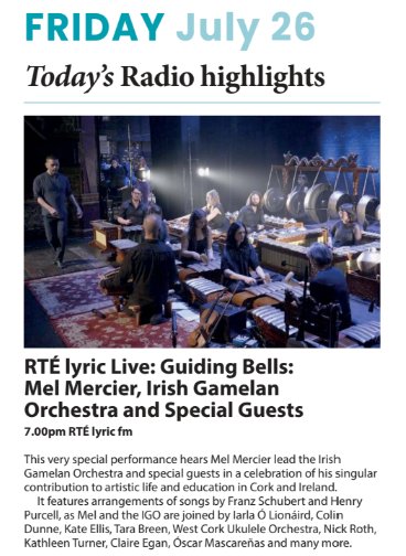 James Denis Mc Glynn (@JDMcGlynn.bsky.social) (@jdmcglynn) on Twitter photo Thrilled to see that our full concert “Guiding Bells” – in which I performed with <a href="/IrishGamelan/">IGO</a> Orchestra, <a href="/MelMmercier/">mel mercier</a>, and many incredible guests at <a href="/EverymanCork/">The Everyman</a> in 2023 – will be broadcast on RTÉ Lyric FM this Friday night, 19:00 – 22:00 (GMT+1)
<a href="/RTElyricfm/">RTÉ lyric fm</a> Thrilled to see that our full concert “Guiding Bells” – in which I performed with <a href="/IrishGamelan/">IGO</a> Orchestra, <a href="/MelMmercier/">mel mercier</a>, and many incredible guests at <a href="/EverymanCork/">The Everyman</a> in 2023 – will be broadcast on RTÉ Lyric FM this Friday night, 19:00 – 22:00 (GMT+1)
<a href="/RTElyricfm/">RTÉ lyric fm</a>