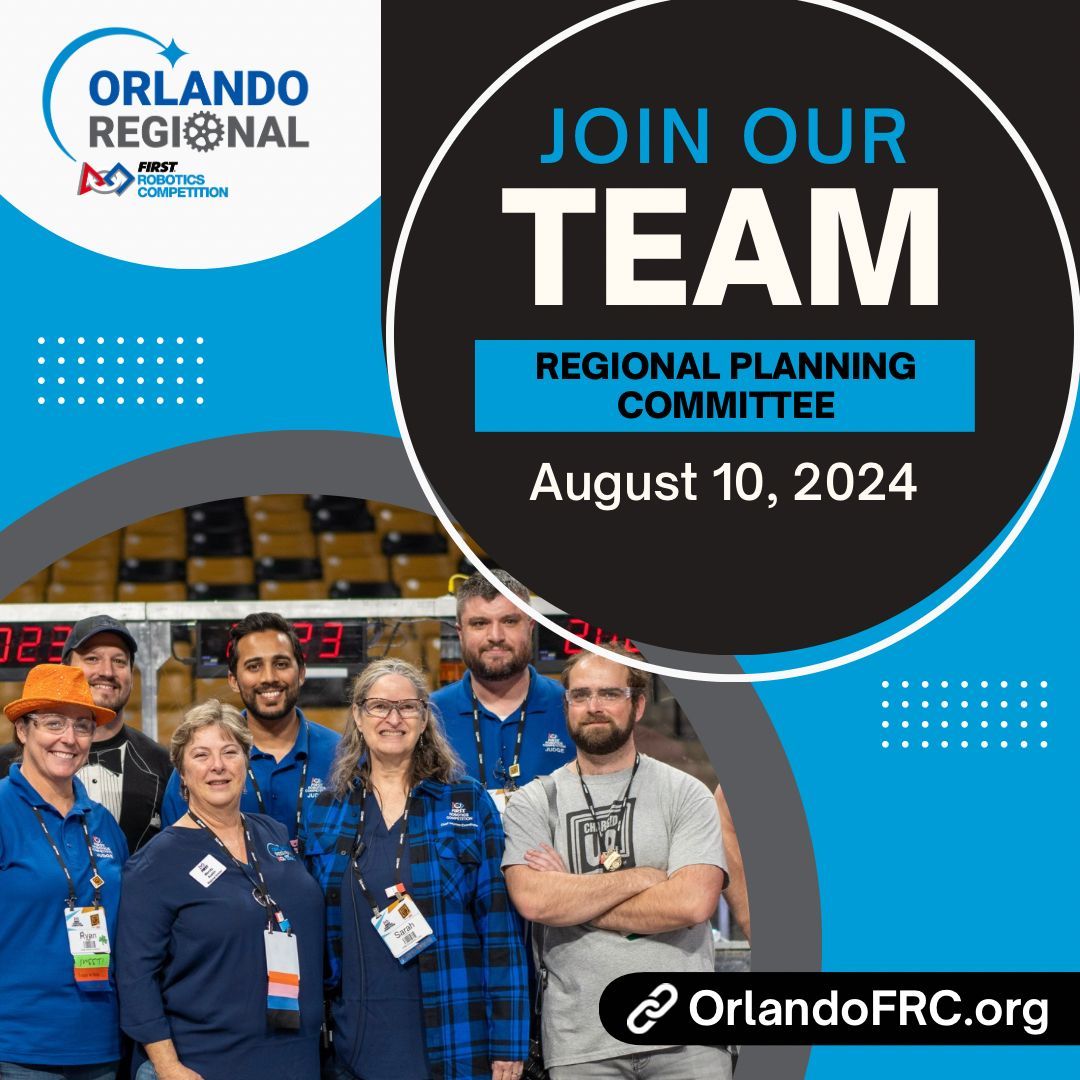 OrlandoFRC's tweet photo. Join Our Team for the FIRST Robotics Competition in Orlando! 🤖We're on the lookout for passionate individuals to join our regional planning committee.
🔗 https://t.co/VLvu3b75T6
#OMGRobots #OrlandoFRC #FIRSTRobotics #FIRSTinFlorida #OrlandoSTEM #FIRSTAlumni #VolunteersNeeded https://t.co/QsT3hlyOie