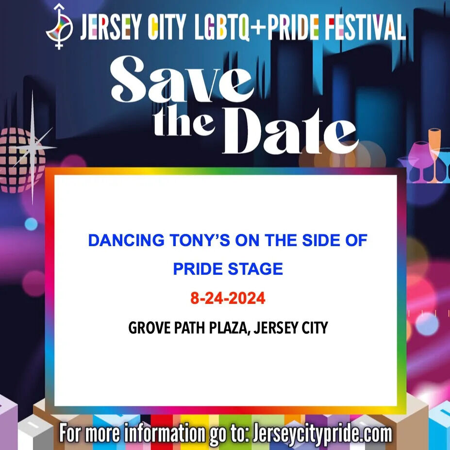 Join us on August 24th from 1:00 PM to 8:30 PM for Dancing Tony’s on the Side of Pride Stage at Grove Street PATH Plaza, 325 Grove Street, Jersey City, NJ! Enjoy an incredible lineup of local talent curated by Dancing Tony, featuring a diverse set of musicians and performers. Thi