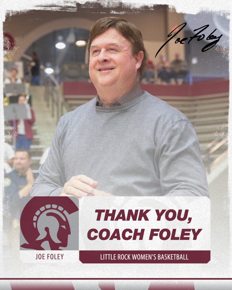 LittleRockWBB's tweet photo. 🏀 COACH FOLEY: Thank you for all you've done for Little Rock, and we wish you a long, happy retirement!! ⛳ 🎣 https://t.co/2p5P2s9ijZ