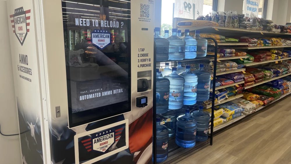 bigfraggl3's tweet photo. Strategic product placement: life giver, life taker.

 “American Rounds LLC is opening one of its supermarket "automated ammo retail machines" in Colorado. "We have currently about 200 grocery stores…” https://t.co/M1Sd1iXZ9g
