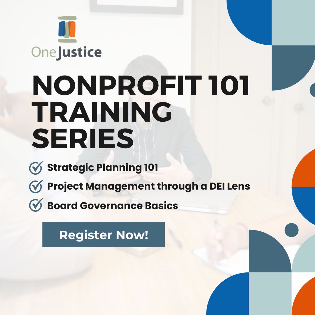 OneJusticeOrg's tweet photo. Introducing our Nonprofit 101 Workshop Series! Join us for three interactive workshops with a special focus on basic core principles of nonprofit management that staffers at all levels of the organizations can benefit from.

Register here: https://t.co/nfFE3ZsLNA. https://t.co/kEmmSplbnu