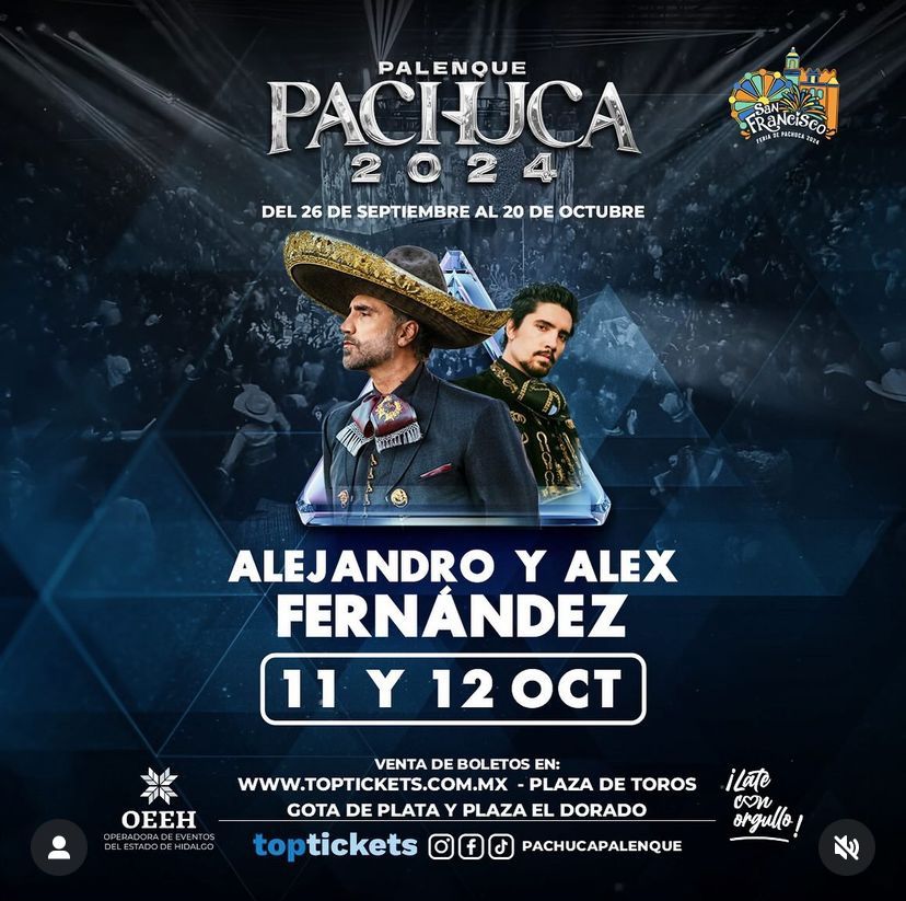 Amigos de Pachucaaaaa! 🔥🔥🔥

Este 11 y 12 de octubre nos estaremos viendo nuevamente en el Palenque <a href="/FeriaHidalgo/">Feria Hidalgo</a>, junto a <a href="/alexoficial/">Alejandro Fernández</a>  para echar una buena cantada. 

Vamos a pasarla chingón 🤠, allá nos vemos! ✌🏼