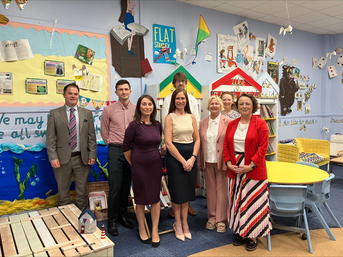 WiseAcademies's tweet photo. A privilege to welcome Minister McKinnell and DfE colleagues to @CroftwayPrimary today to share its journey of school transformation.  Great to share the work of @greatnorthsph and discuss our thriving breakfast club and SEND provision.   

@CMcKinnellMP @RG_NorthEast 

#ukedchat https://t.co/SFHcNdPbbX
