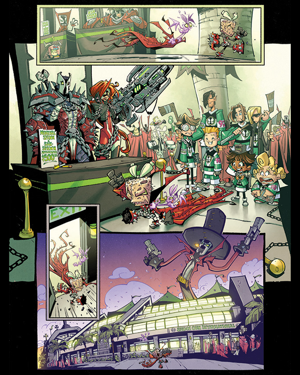 Todd_McFarlane's tweet photo. SPAWNY goes to COMIC-CON in SPAWN KILLS EVERY SPAWN #1
Take a look at this AWESOME sneak peek... out on 07/24!
Artist: @sketchcraft // Colorist: @rnugentcolors

TODD.

 #spawn #imagecomics #spawnkillseveryspawn #skes #comicart @McFarlaneComics @ImageComics https://t.co/dNISGbgkuQ