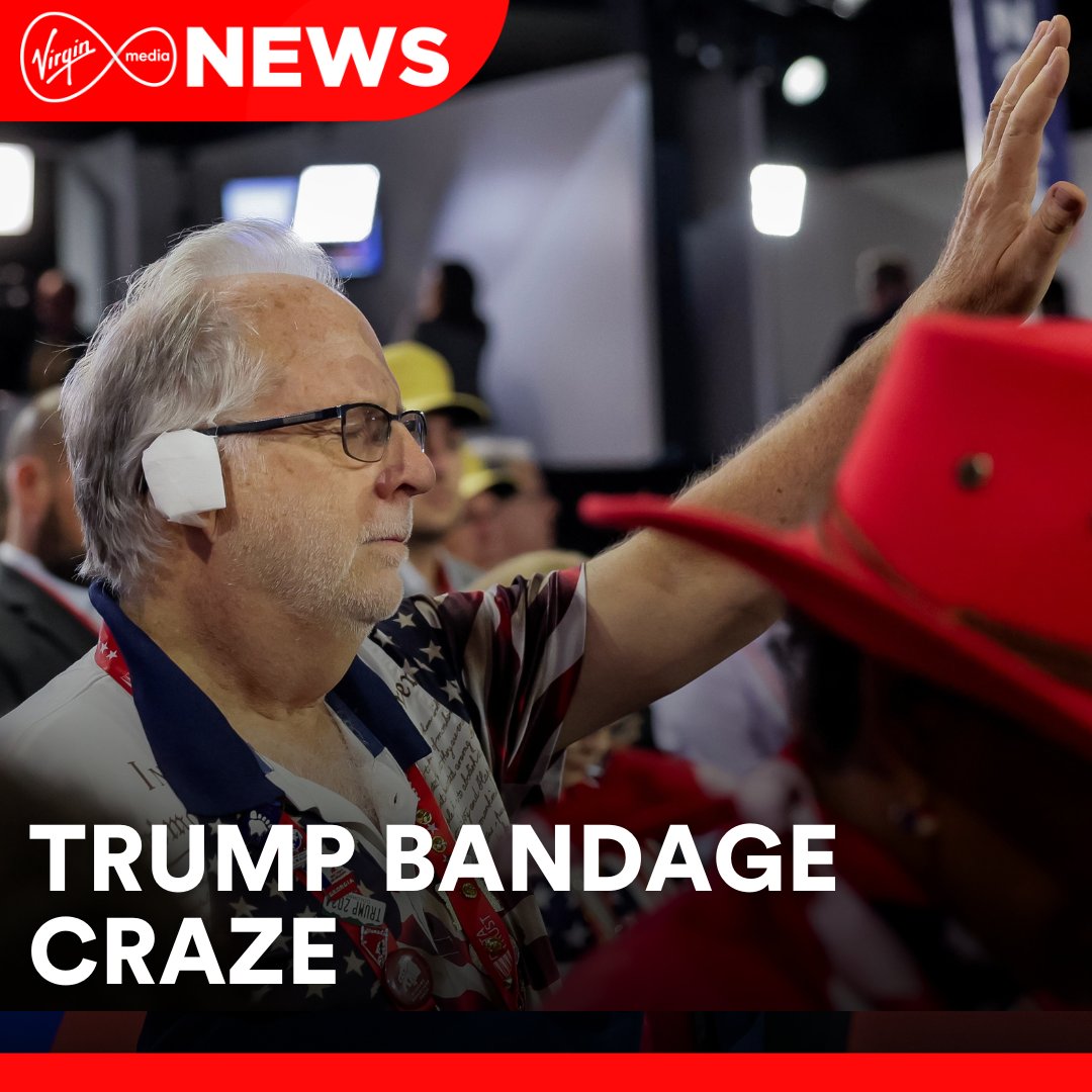 VirginMediaNews's tweet image. The 2024 Republican National Convention is making waves with attendees sporting makeshift bandages in solidarity with Donald Trump's recent assassination ordeal.
For more, watch VMTV News at i.mtr.cool/siooapqcxk
#VMTVNews #USelections #RNC2024 #Maga2024 #donaldtrump