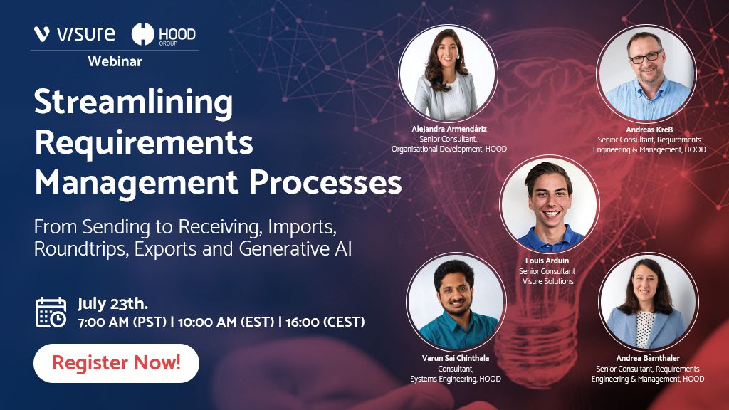 Join us for a dynamic joint webinar on "Streamlining Requirements Management Processes" on July 23rd, 2024 with HOOD Group to share industry best practices of requirements management. 

🔗 Register Now - buff.ly/3Y4u16z