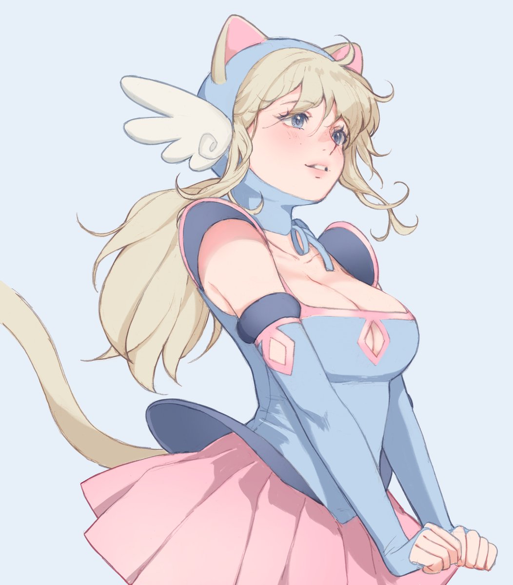 Today's my birthday! I don't have much to post so here's a drawing of a new OC of mine 🩵