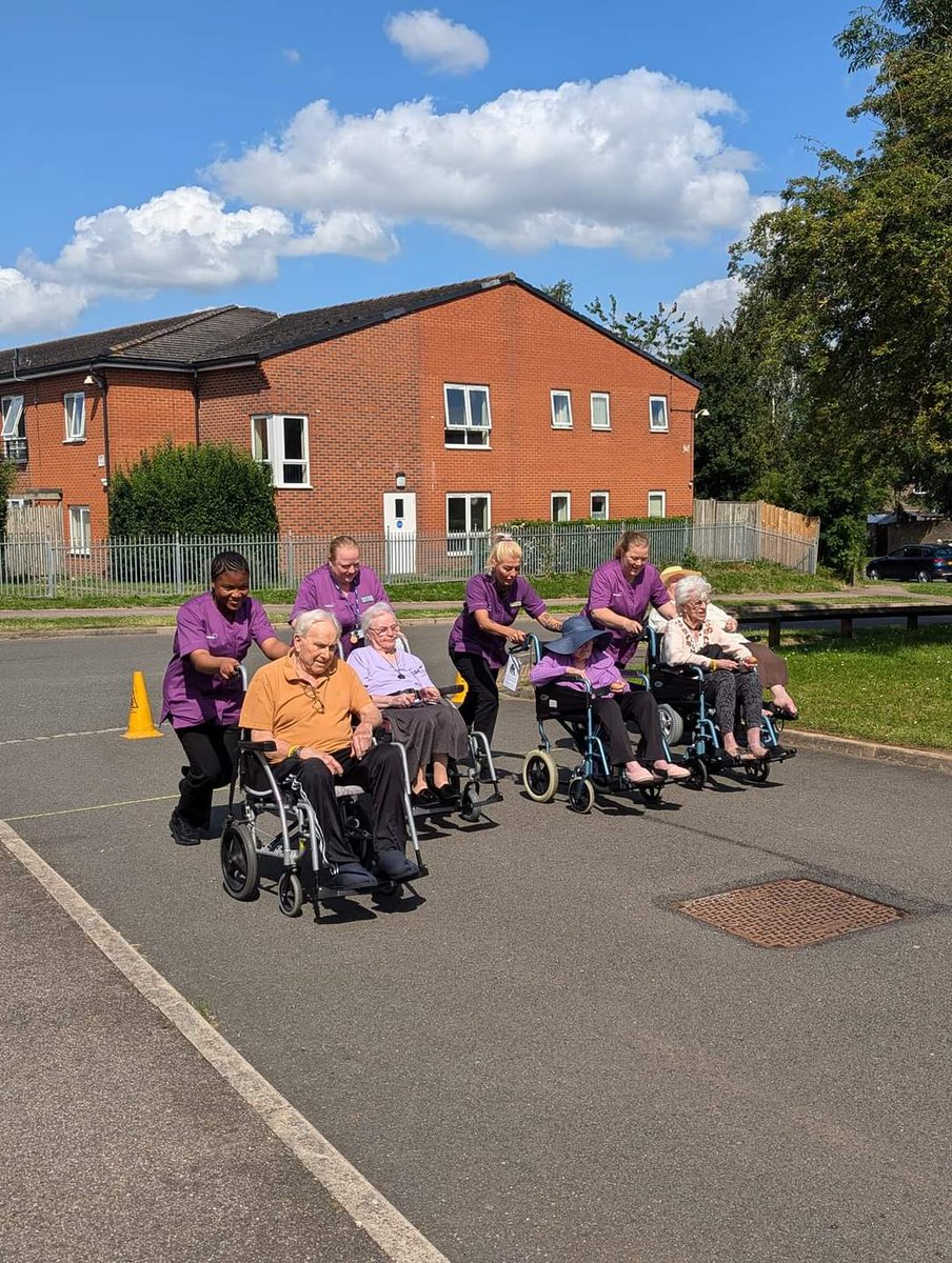 Bilton Olympics today, wheelchair race, as well as the egg and spoon race. Videos to follow #biltoncourt #OlympicGames
