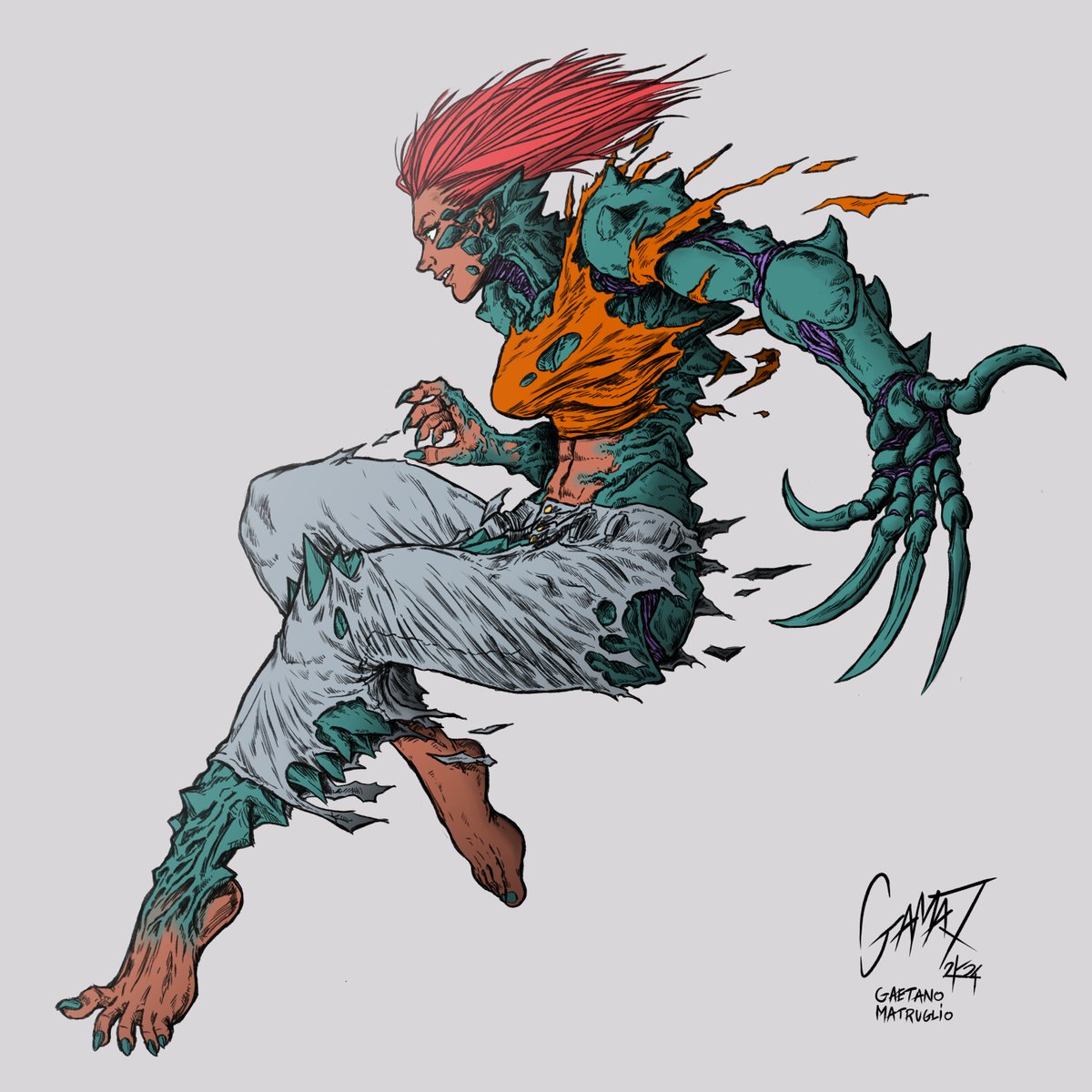 Ga_Ma7's tweet photo. Done in pauses between yesterday and today. Amazingly, it could be useful for a future project, who knows. #digitalart #color #wubw #bioarmor #armor #mutation #claw #warrior #original #scifi #Fighter #redhair #Biomutant https://t.co/msYUPIjBhL