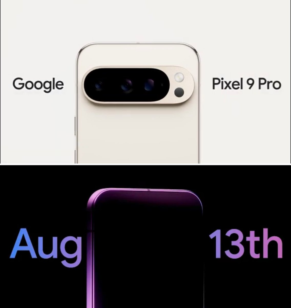 SujanTharu66's tweet photo. Google Pixel 9 series launching on 13 August, 2024.
#Google #Pixel9 #Pixel9Pro https://t.co/XVOO9gKCV9
