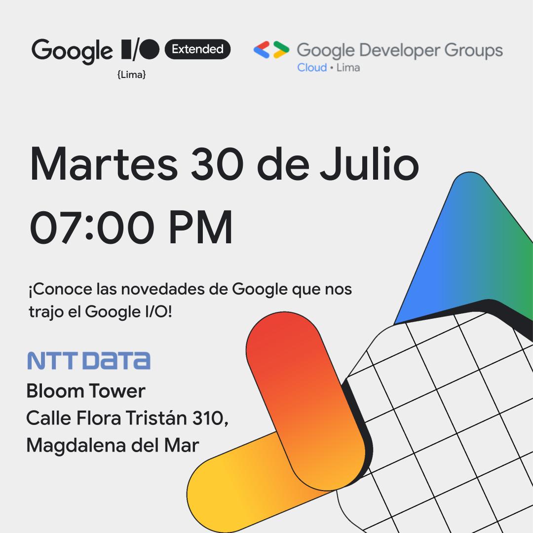 gdgcloudlima's tweet image. Tenemos #GoogleIOExtended 🥳
Cerremos Julio con una noche de charlas y networking acerca de todas las novedades que el #GoogleIO nos trajo este año
📆Martes 30 Julio, 7pm
📍Flora Tristán 310, Magdalena (NTT Data, Bloom Tower)
✏️Registro: gdg.community.dev/e/mjwjys
Te esperamos🫂