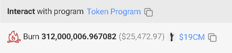 19cm_sol's tweet photo. 🔥First Burn 312M supplys  

$19CM  

4rRmBXoaWRtHH2NnfjR766qtaQ8bx7EdVRzP4a6Xqwtq

https://t.co/yn8WjRVLpY https://t.co/Xjg9KMrAv1