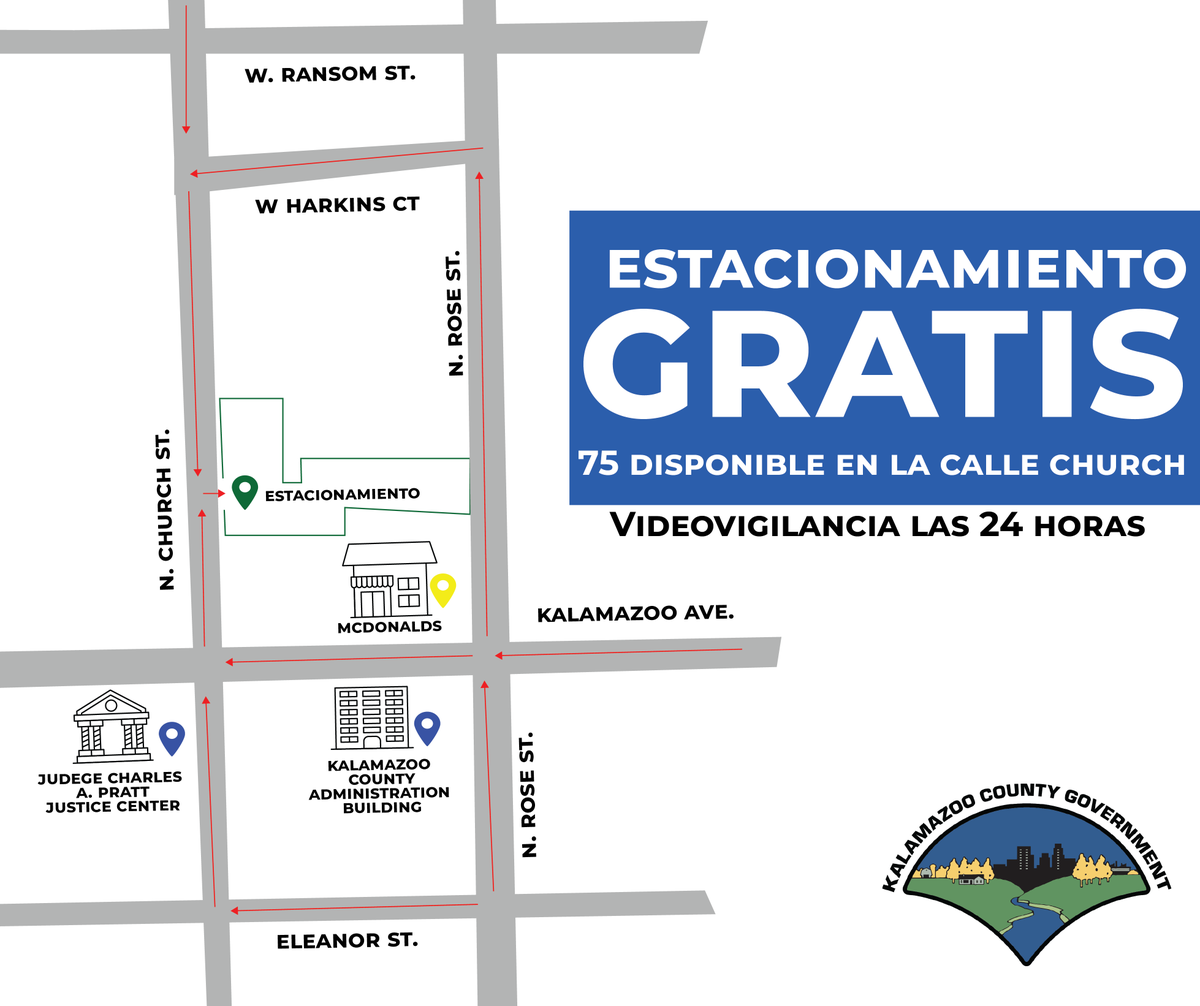 KalamazooCounty's tweet photo. Parking Update! 🚘

75 Free parking spots available at the Church St. Lot for Employees &amp; General Public! Conveniently close to the Kalamazoo County Administration Building and the Judge Charles A. Pratt Justice Center, with 24-hour surveillance for your peace of mind. https://t.co/ERoVaND4r6