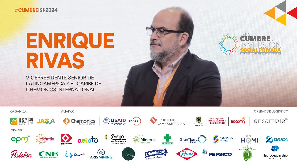 Arteaga_Latam's tweet photo. #CumbreISP2024 🤝#TransformacionesParaElProgreso
"Quiero aprovechar esta oportunidad para destacar la importancia de la Inversión Social Privada en temas de desarrollo. Esta inversión es crucial para crear soluciones sostenibles y de largo plazo que mejore la calidad de vida de nuestras comunidades". Enrique Rivas, Vicepresidente Senior de Latinoamérica y el Caribe de @Chemonics