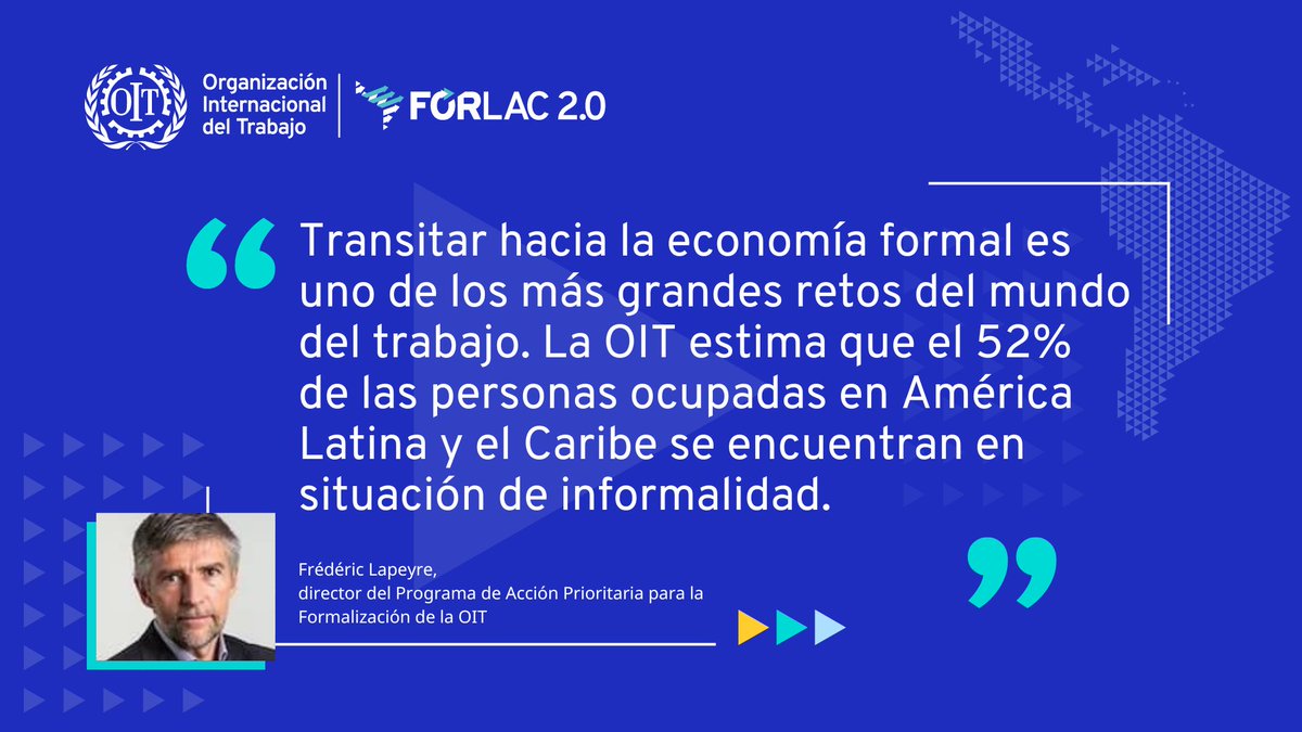 OITAmericas's tweet photo. Frédéric Lapeyre, director del Programa de Acción Prioritaria para la Formalización de #OIT, aseguró que #FORLAC2 es una respuesta al llamado de los constituyentes de #OIT en la región 🌎 para desarrollar las capacidades que permitan transitar hacia la economía formal en #ALC. https://t.co/fyj4xtAGNg
