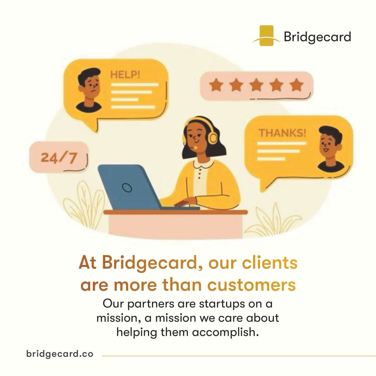 mybridgecard's tweet photo. As Startups, We're all in the journey to solve needs, drive growth and build a great business, and that's why we'd always go the extra mile for our partners at Bridgecard by ensuring stability, innovation and development. 

To Building the best together🥂 https://t.co/o76FWITg8q