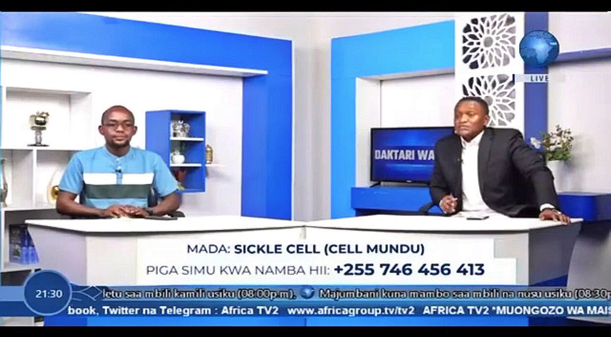 Drjoshuabmunema's tweet photo. As of 2020, Tanzania ranks in Top 5 countries worldwide with high rates of Sickle Cell Disease, with about 11,000 children born with SCD annually. This tuesday i had a priviledge to address the public and respond to questions on the disease! via @AfricaTvCh2 [1/2]
 #SCD #TsNow🤾🏾 https://t.co/b6NWnSd3N6