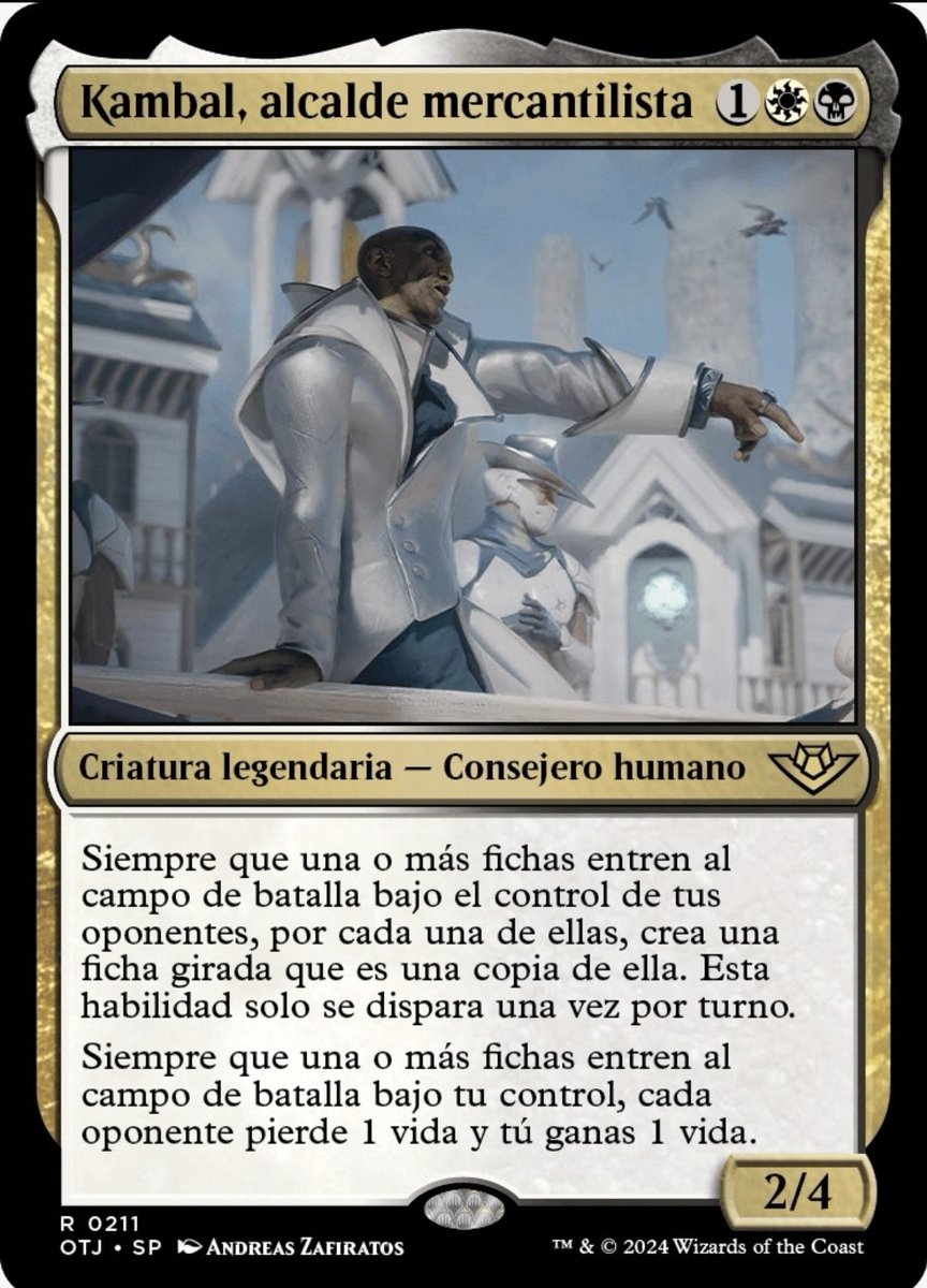 Con tantas cartas de fichas dando vueltas en #Bloomburrow  #MTGBLB solo pienso que Kambal tiene mucho potencial.