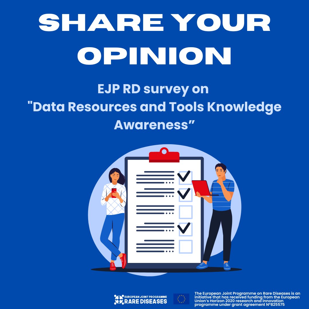 🚨 Participate in the EJP RD Survey! 🚨
Help us assess the knowledge and impact of Rare Diseases research (data) resources and tools. Your input is vital for guiding future efforts. 🌟
🔗 forms.office.com/e/JyccyPRQ7t
#RareDiseases #Research #EJPRD #Survey #ScienceForImpact