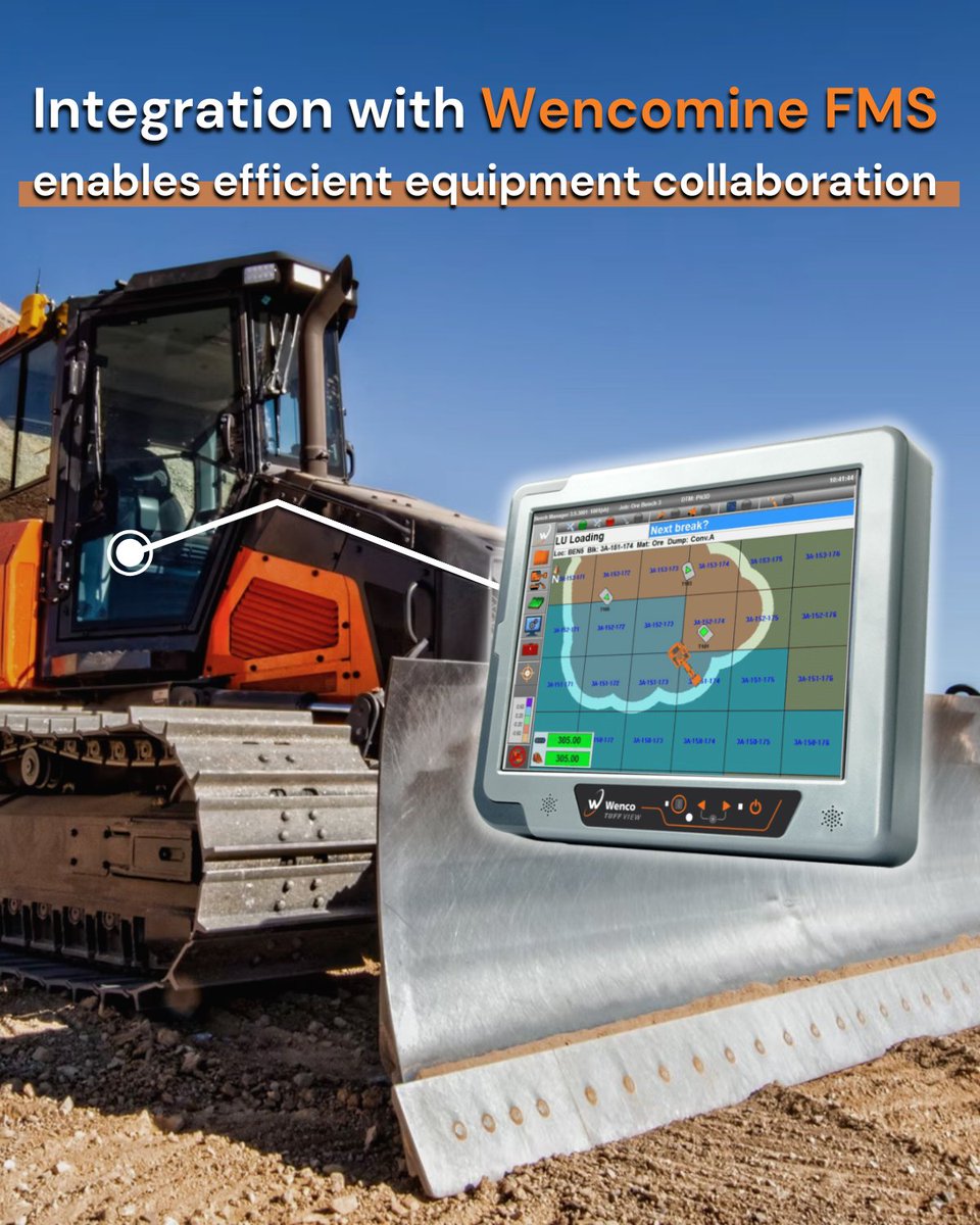 Wencomine's tweet image. Benchmanager and Wenco&apos;s #FMS integration allows for seamless information sharing among equipment operating from the same database in real-time to enable efficient collaboration and communication and ensures a smoother, safer, and more productive operation. #machineguidance