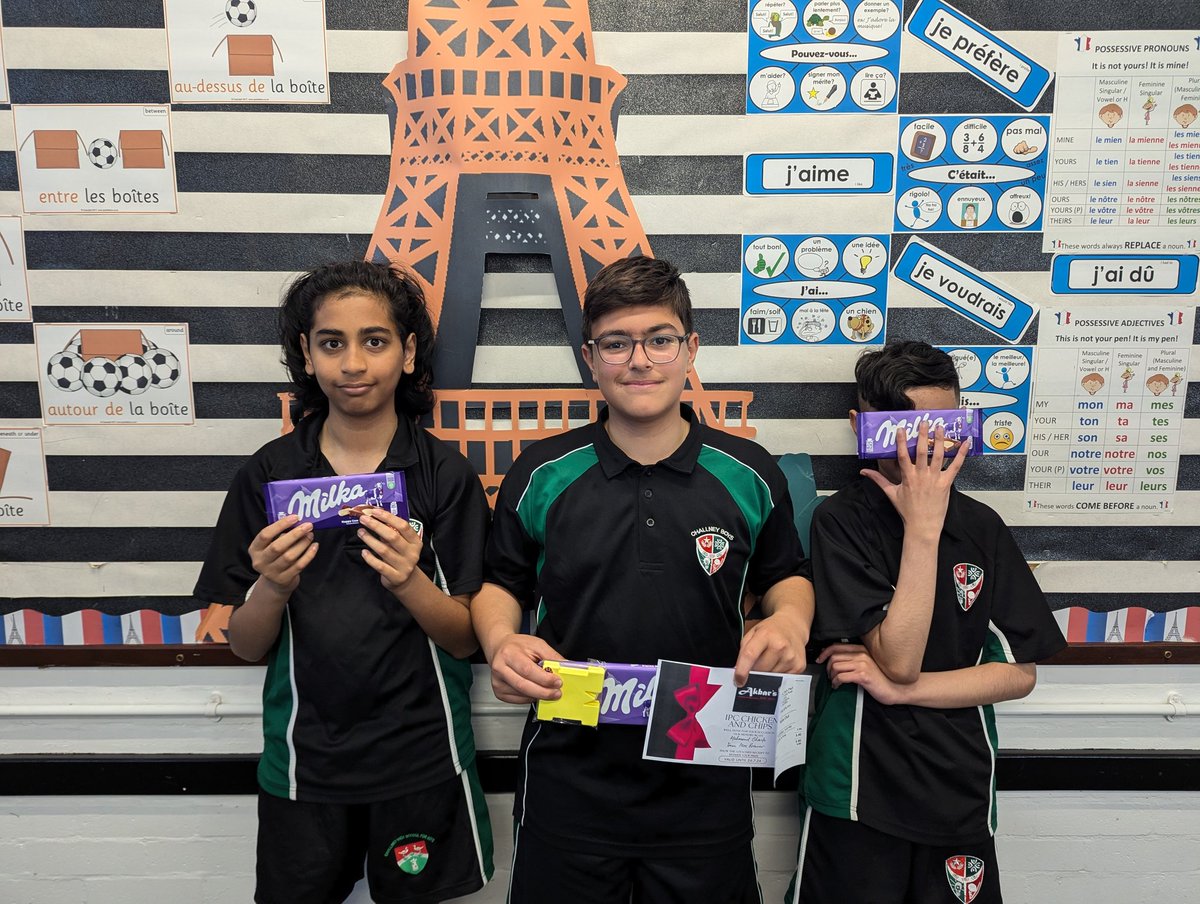 ChallneyBoysMFL's tweet photo. Our final winners, this time year 9! Well done to Haadiul, Ali and Rahman for winning the Scrabble vocab challenge, and a huge well done to Dawood and Ali for 3rd and 2nd position in our vocab tests. A massive congratulations to Mahmoud on 1st place! @ChallneyBoys @MrsBrewerMFL https://t.co/QWoKYXjZrz