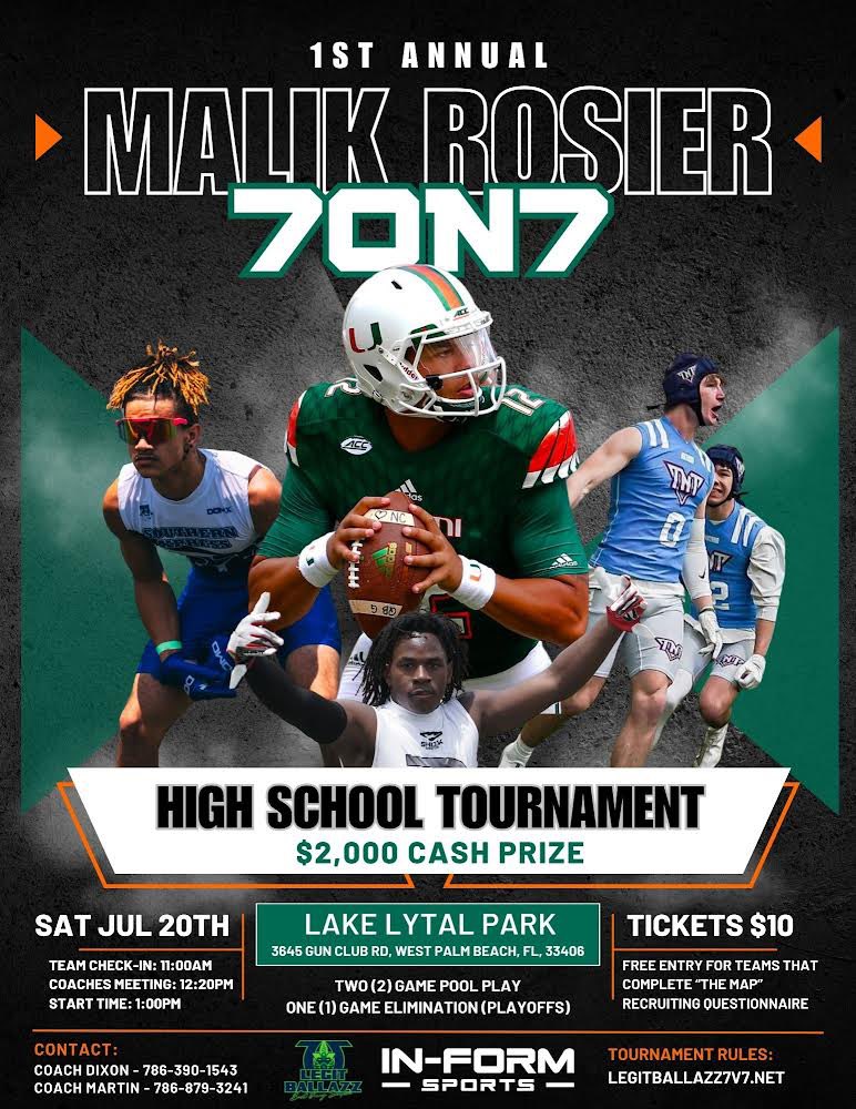 In-Form Sports (@informsportstv) on Twitter photo 2 Days until the Inaugural <a href="/MalikRosier12/">Malik Rosier</a> 7v7 Showcase with a $2,000 Cash Prize! FREE entry when your team takes The Map recruiting questionnaire. 2 Days until the Inaugural <a href="/MalikRosier12/">Malik Rosier</a> 7v7 Showcase with a $2,000 Cash Prize! FREE entry when your team takes The Map recruiting questionnaire.