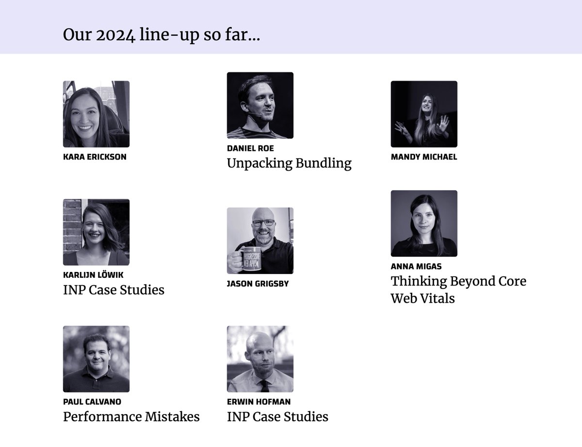 Tammy Everts (@tameverts) on Twitter photo Early-bird tickets for <a href="/PerfNowConf/">performance.now() conference</a> have already sold out. Only 200 tickets remaining, so don't wait too long to get yours!
Here's a snapshot of our lineup so far. More great speakers to be announced soon!
Info & tickets: perfnow.nl Early-bird tickets for <a href="/PerfNowConf/">performance.now() conference</a> have already sold out. Only 200 tickets remaining, so don't wait too long to get yours!
Here's a snapshot of our lineup so far. More great speakers to be announced soon!
Info & tickets: perfnow.nl