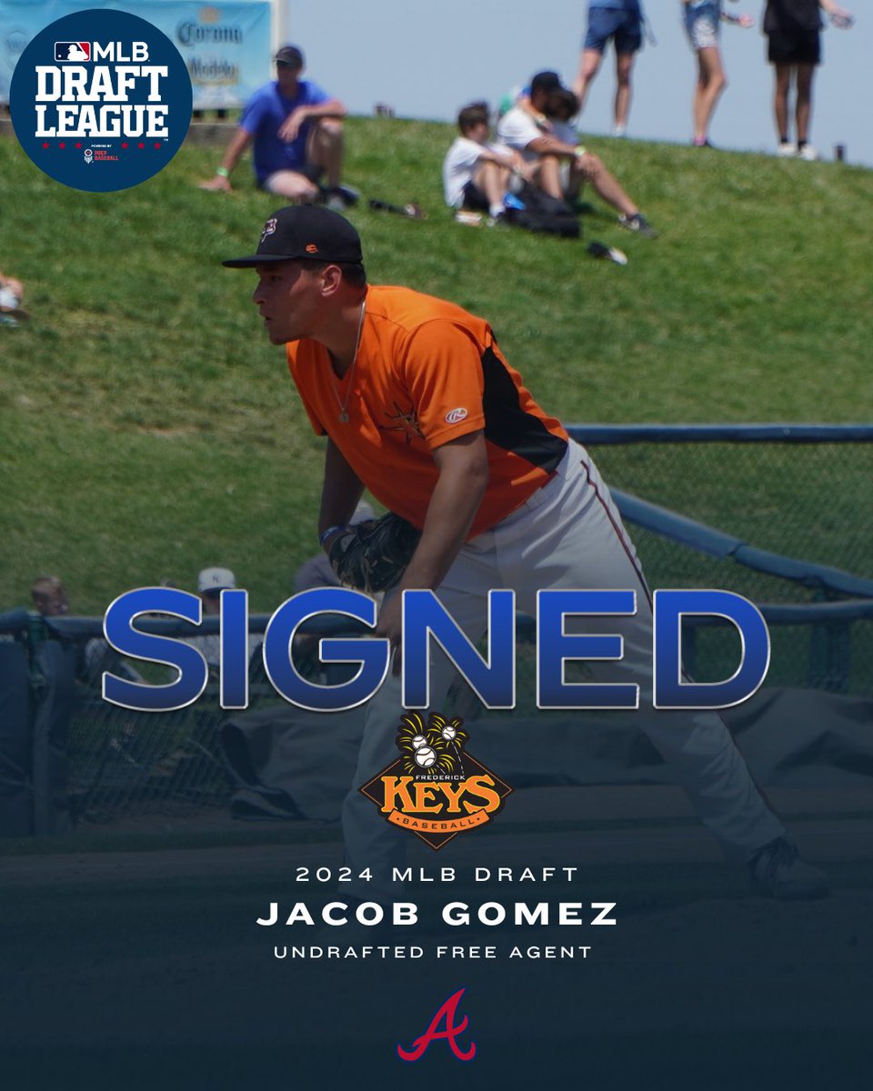 MLB Draft League (@mlbdraftleague) on Twitter photo Jacob Gomez ➡️ #BravesCountry
The <a href="/Braves/">Atlanta Braves</a> have signed LHP Jacob Gomez (<a href="/FrederickKeys/">Frederick Keys</a> ‘24) as an undrafted free agent! Jacob Gomez ➡️ #BravesCountry
The <a href="/Braves/">Atlanta Braves</a> have signed LHP Jacob Gomez (<a href="/FrederickKeys/">Frederick Keys</a> ‘24) as an undrafted free agent!