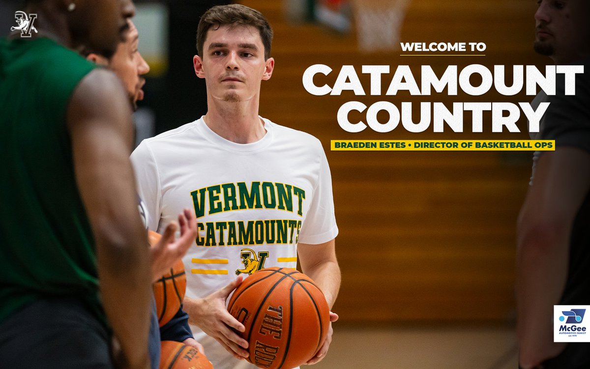 Welcome to Catamount Country, Braeden Estes!

Estes joins the staff as Director of Basketball Operations after 3 seasons at Dartmouth.

"He has a lot of overall experience for this position, so he's going to be a huge addition." - HC John Becker