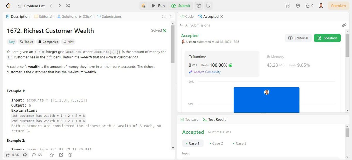 Usman971982's tweet photo. #Day7 of My DSA Learning 💻

✅ ArrayList in Java 
✅ Linear Search 
✅ Practice problems on Arrays such as :
Swapping 
Maximum and Minimum 
Reverse 
Search in Strings
Search in Range 
Search in 2D Array 
 and leetcode problems as attached 

#LearnInPublic  #Java #DSAWithKunal https://t.co/DitHsq3tC5