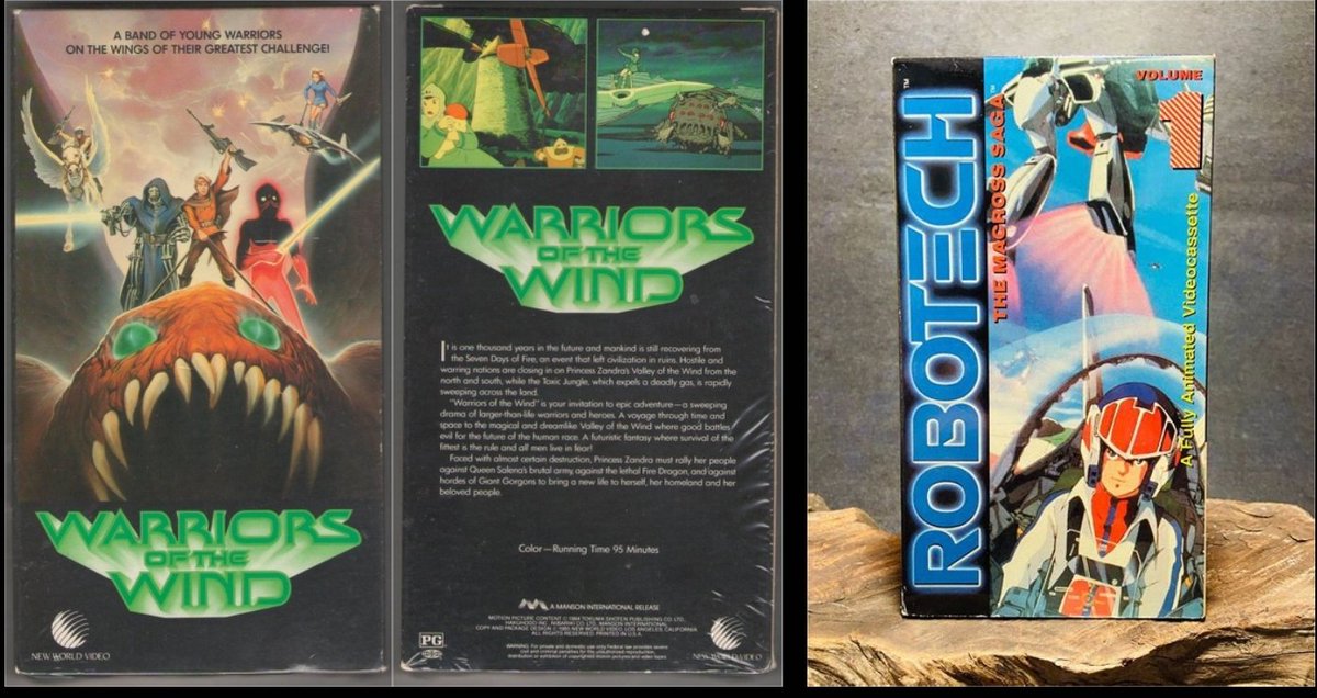 Notsuh86's tweet photo. @TheAnimeAura Movie: nausicaa, but original English dub vhs had it labeled as "warriors of the wind'.
Series: Robotech. 
Both were two of the six english dub vhs' my dad owned. https://t.co/cmkWPSIl67