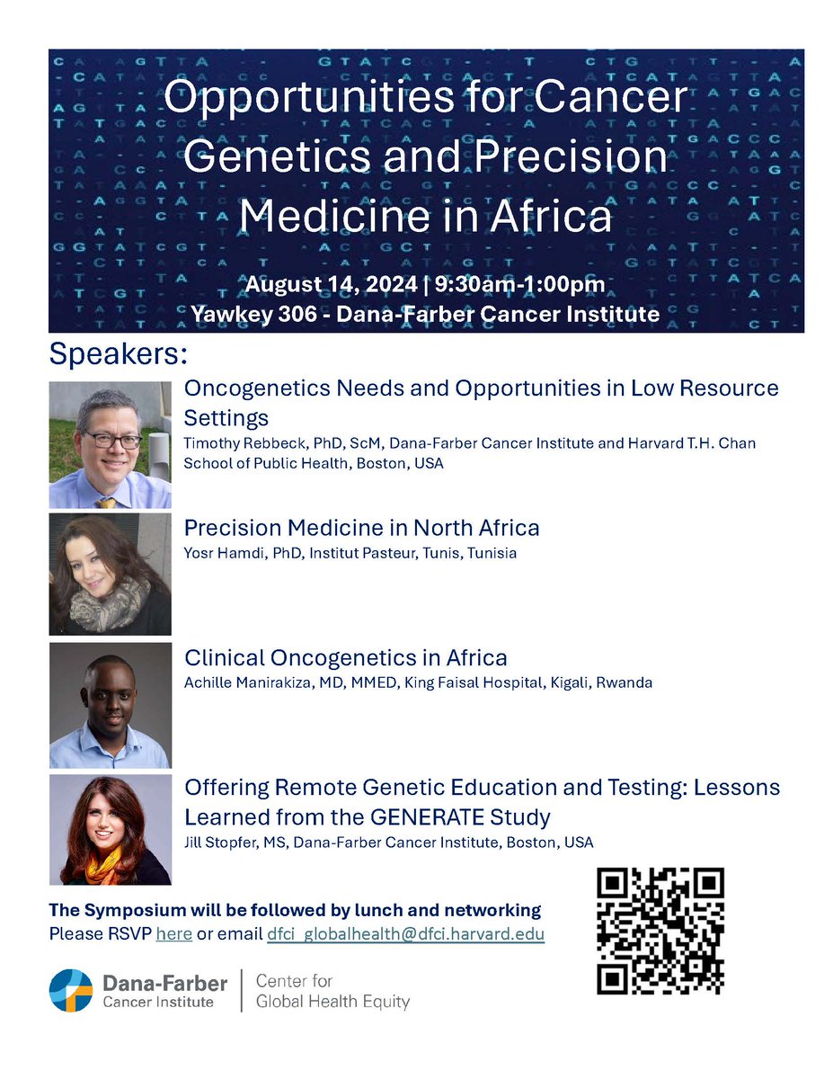 Tim Rebbeck (@timrebbeck) on Twitter photo Save the date !
"Opportunities for Cancer Genetics and Precision Medicine in Africa" on August 14th from 9:30am-1pm in Yawkey 306. <a href="/DanaFarber/">Dana-Farber</a> <a href="/df_hcc/">DF/HCC</a> <a href="/HSPHCancer/">Harvard Zhu Center for Global Cancer Prevention</a> <a href="/AORTIC_AFRICA/">AORTIC</a>
Please register to attend:
docs.google.com/forms/d/e/1FAI⦠Save the date !
"Opportunities for Cancer Genetics and Precision Medicine in Africa" on August 14th from 9:30am-1pm in Yawkey 306. <a href="/DanaFarber/">Dana-Farber</a> <a href="/df_hcc/">DF/HCC</a> <a href="/HSPHCancer/">Harvard Zhu Center for Global Cancer Prevention</a> <a href="/AORTIC_AFRICA/">AORTIC</a>
Please register to attend:
docs.google.com/forms/d/e/1FAIā¦