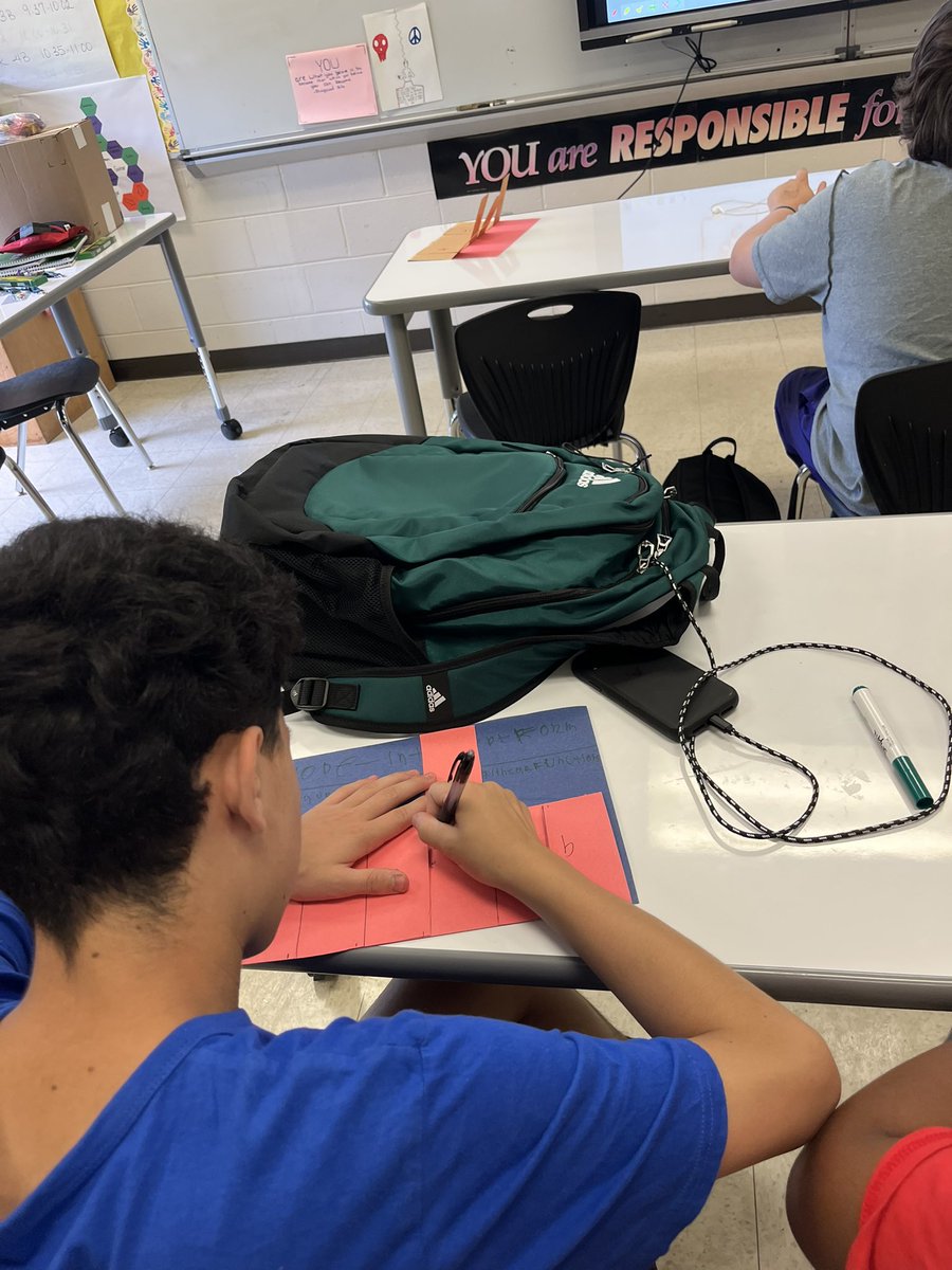 Foldable fun! Learning how to graph linear function, and making it hands on👏🏼 #summerlearning #foldable #iteachmath #mathematics #pembertonproud