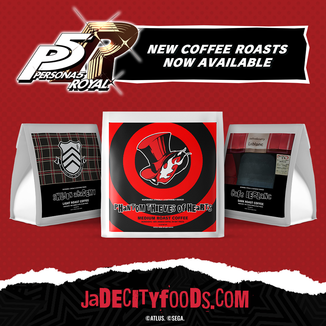 Official ATLUS West (@atlus_west) on Twitter photo Persona-fy your breakfast, lunch, and dinner with the official Persona 5 Royal Hot Sauce and Coffee Bean collections from <a href="/jadecityfoods/">Jadecityfoods</a>! ☕🔥
Buy yours now ➡️ atlus.link/P5R-Jade-City-… Persona-fy your breakfast, lunch, and dinner with the official Persona 5 Royal Hot Sauce and Coffee Bean collections from <a href="/jadecityfoods/">Jadecityfoods</a>! ☕🔥
Buy yours now ➡️ atlus.link/P5R-Jade-City-…