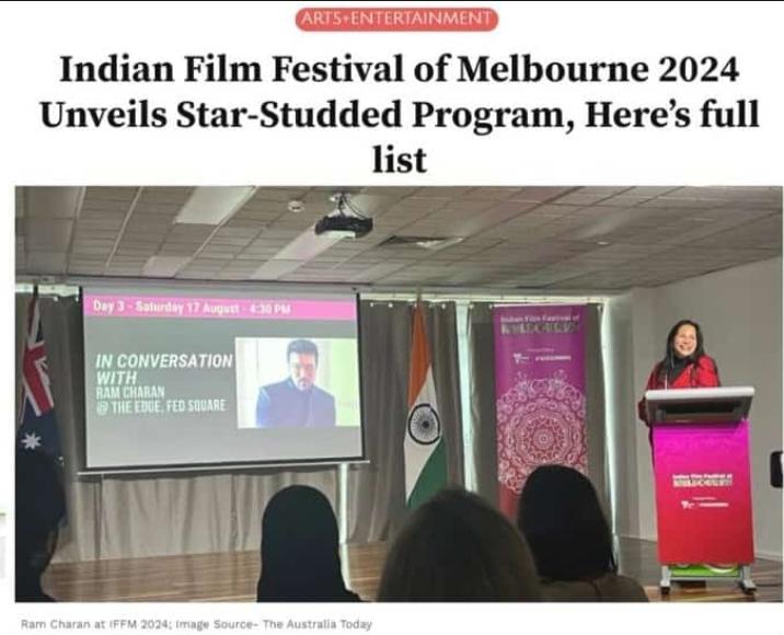 AlwaysRakeshRK's tweet photo. GLOBAL STAR ⭐ #RamCharan 🦁👑will Grace the 15th annual Indian Film Festival of Melbourne (IFFM) in August 🕺🔥🥁💥Other Noted Celebrities include #ARRahman, #KaranJohan, #RajkumarHirani Imtiaz Ali, Kabir Khan ❤️🤝💥 https://t.co/nbDWOFmnGG