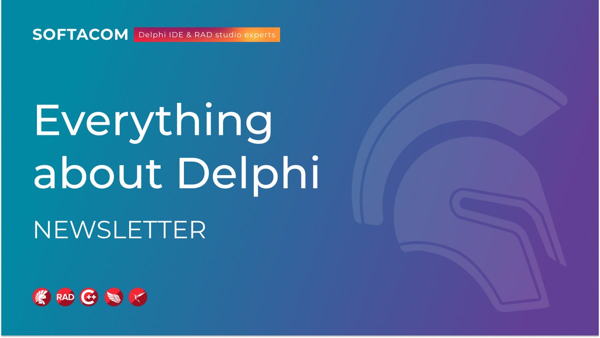 Softacom's tweet photo. Subscribe to NEWSLETTER - Everything about Delphi if you would like to receive useful materials, step-by-step guides and expert articles.
https://t.co/w4YVH01473 

#Delphi #Embarcadero #DelphiLearning #DelphiMaterials #DelphiCoding #DelphiDevelopers https://t.co/r9sVVbg4Pl