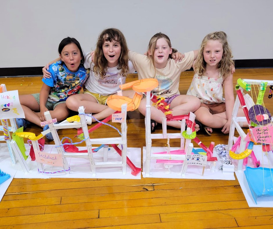 EFKCorp's tweet image. Newton called. He wants his laws back. We politely declined.

EFK of Buffalo showcasing their paper roller coasters with so many twists and turns, designed to make your head spin.

#EngineeringForKids #STEM